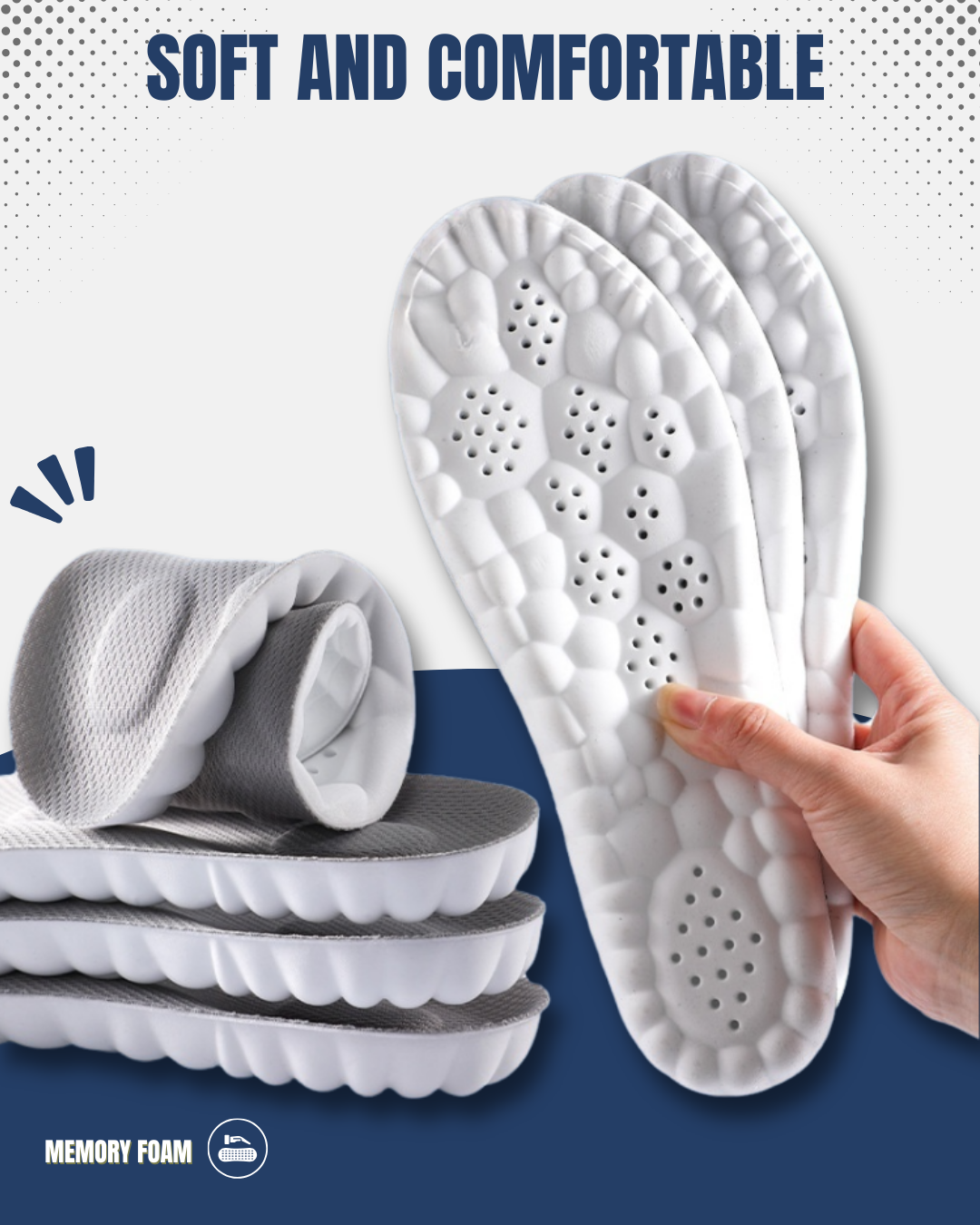 4D Cloud Technology Soft Breathable Insole